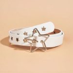 Make a statement with the iconic white studded belt. Complete your ensemble with a touch of rocker chic, blending fashion and function effortlessly.