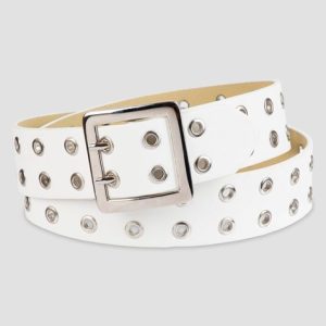 White Studded Belt: Edgy Elegance for Every Outfit 插图2