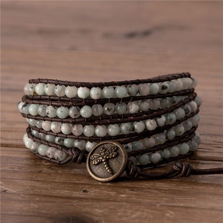 leather beaded wrap bracelet