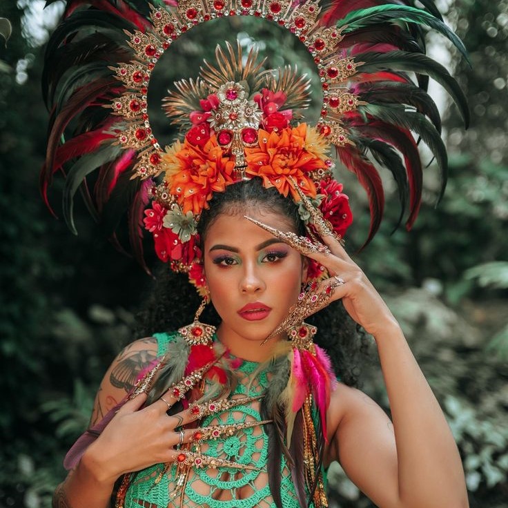 vibrant carnival headpiece